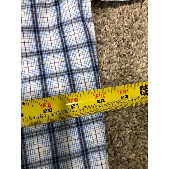 Mizzen + Main Men’s Long Sleeve Button Down Shirt Size L Blue And White Plaid - Picture 10 of 12